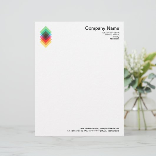 Kleurbedekking Motif. Briefhoofd Ontwerp (Staand voorkant)