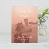 Kleurbedekking Stijlvolle foto Weddenschap Opslaan Kaart (Staand voorkant)