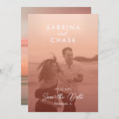 Kleurbedekking Stijlvolle foto Weddenschap Opslaan Kaart (Voorkant / Achterkant)