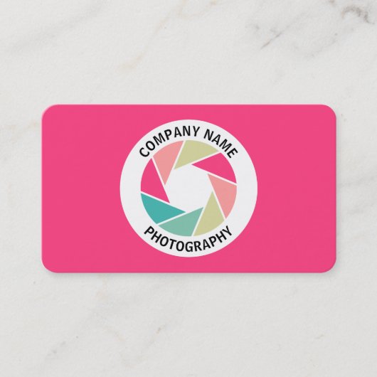 Kleurbeeldcirkel - Kleuren 01 - Rood #FF3D7F Visitekaartje (Voorkant)