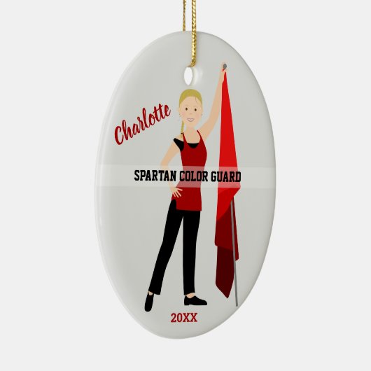 Kleurbescherming - Braid Red & Black Keramisch Ornament (Rechts)