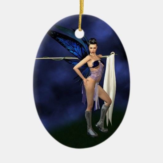 Kleurbescherming - Ovale versiering (pas jezelf aa Keramisch Ornament (Voorkant)