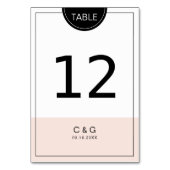 Kleurbewerkbaar roze modern minimalistisch tabelnu kaart (Achterkant)