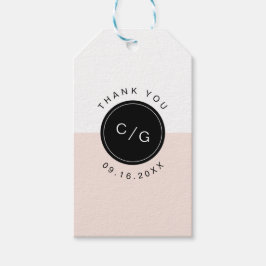 Kleurbewerkbare minimalistische moderne huwelijksm cadeaulabel