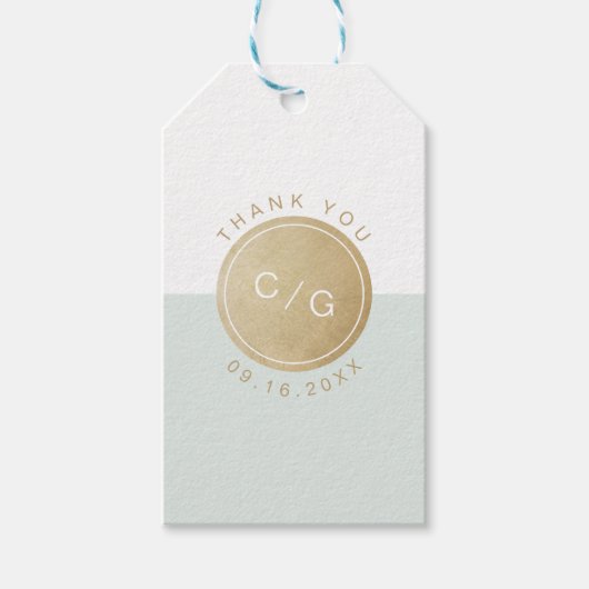 Kleurbewerkbare minimalistische moderne huwelijksm cadeaulabel (Voorkant)