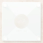 Kleurbewerkbare minimalistische moderne huwelijksm glazen onderzetter (Achterkant)