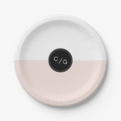 Kleurbewerkbare minimalistische moderne huwelijksm papieren bordje (Voorkant)