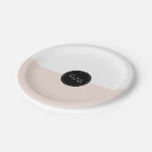 Kleurbewerkbare minimalistische moderne huwelijksm papieren bordje (Gekanteld)