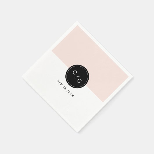 Kleurbewerkbare minimalistische moderne huwelijksm servet (Hoek)