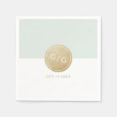 Kleurbewerkbare minimalistische moderne huwelijksm servetten (Voorkant)