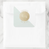 Kleurbewerkbare minimalistische moderne huwelijksm vierkante sticker (Tas)