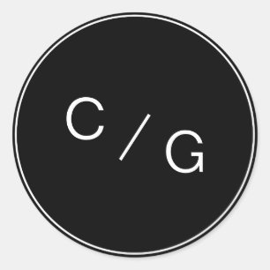 Kleurbewerkbare minimalistische moderne monogram v ronde sticker