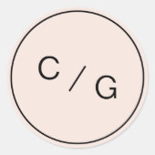 Kleurbewerkbare minimalistische moderne monogram v ronde sticker (Voorkant)