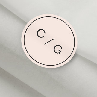 Kleurbewerkbare minimalistische moderne monogram v ronde sticker