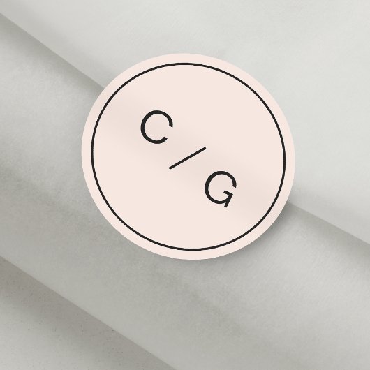 Kleurbewerkbare minimalistische moderne monogram v ronde sticker