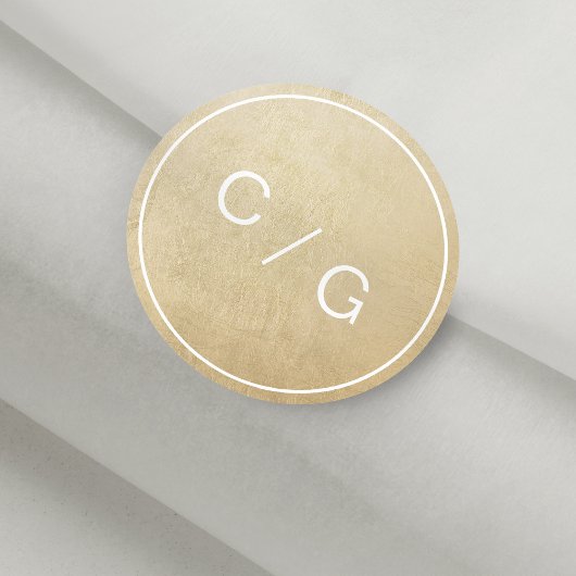 Kleurbewerkbare minimalistische moderne monogram v ronde sticker