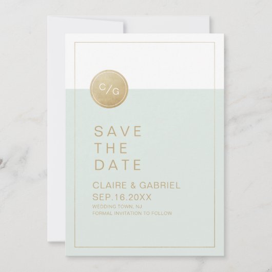 Kleurbewerkbare minimalistische moderne versie bew save the date (Voorkant)