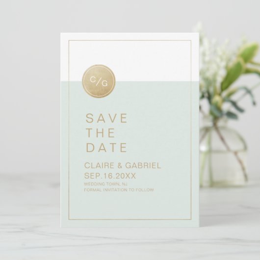 Kleurbewerkbare minimalistische moderne versie bew save the date (Staand voorkant)