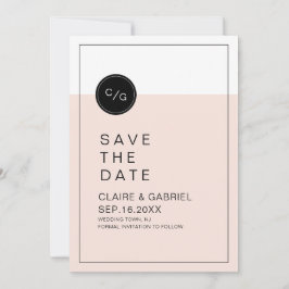 Kleurbewerkbare minimalistische moderne versie bew save the date