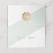 Kleurbewerkbare mint minimalistische moderne plaat plaatskaartje (Buitenkant ongevouwen)