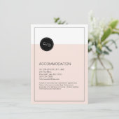 Kleurbewerkbare moderne huwelijksverblijfskaart informatiekaartje (Staand voorkant)