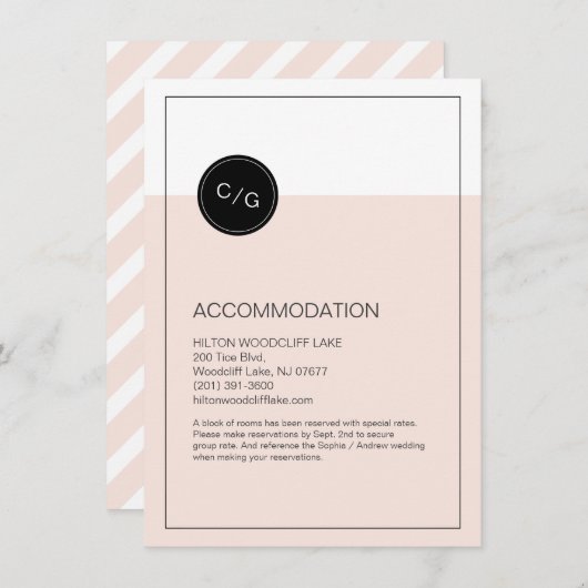 Kleurbewerkbare moderne huwelijksverblijfskaart informatiekaartje (Voorkant / Achterkant)