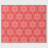Kleurbewerkbare rode sneeuwvlokken kerstmis cadeaupapier (Vlak)