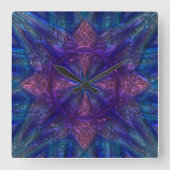 Kleurblauw en paarse kunstklok voor kunstglas vierkante klok (Voorkant)