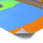 Kleurblauw groen Oranje Gepersonaliseerd kunstpatr Poster (Hoek)
