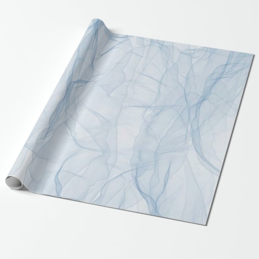 Kleurblauw moderne achtergrondkunst cadeaupapier (Uitgerold)
