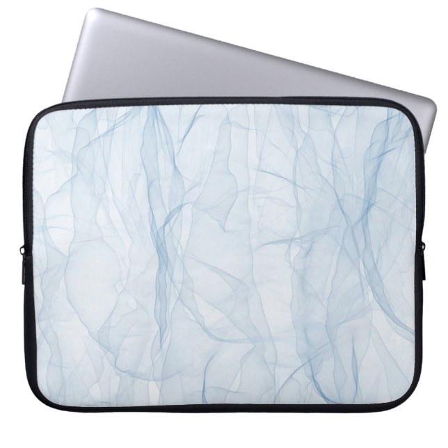 Kleurblauw moderne achtergrondkunst laptop sleeve (Voorkant)