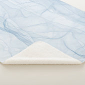 Kleurblauw moderne achtergrondkunst sherpa deken (3/4)