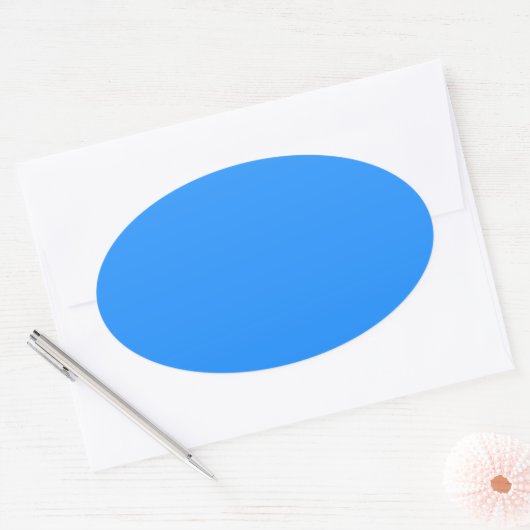 kleurblauw ovale sticker (Envelop)