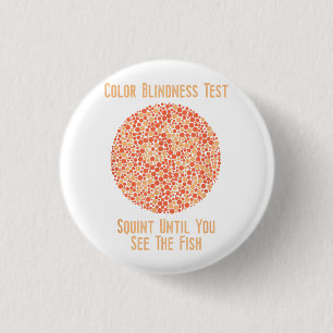 Kleurblind T-shirt - Grappige Kleurblindheidstest Ronde Button 3,2 Cm