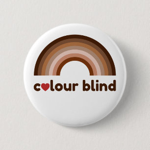 Kleurblinde liefdesregenboog ronde button 5,7 cm