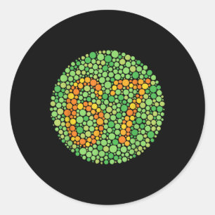 Kleurblindheid Test 67 Zes Zeven Stippen Docent Nu Ronde Sticker