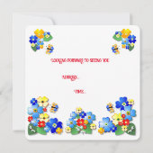 Kleurbloemen Kinderen van Birthday Party Kaart (Achterkant)