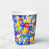 Kleurbloemen Kinderen van Birthday Party Papieren Bekers (Achterkant)