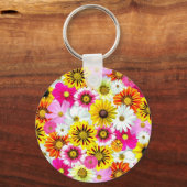 Kleurbloemen Kunst Sleutelhanger (Voorkant)