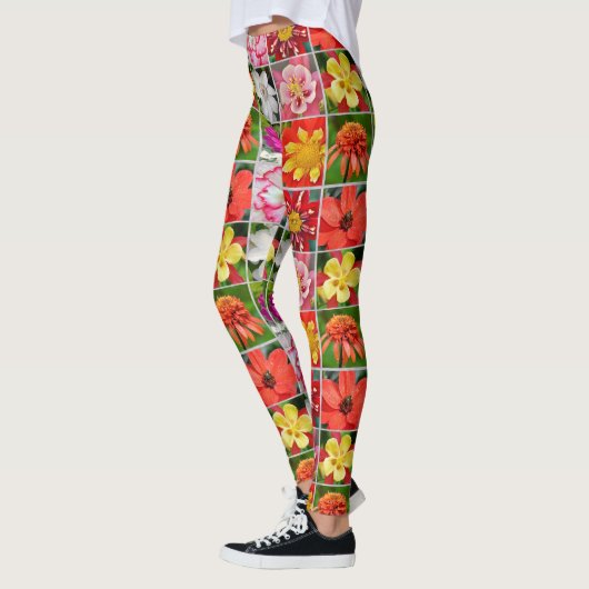 Kleurbloemkollage Leggings (Links)