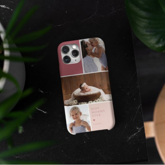 Kleurblok 3 Foto Collage | Beste Moeder Ooit Case-Mate iPhone Case