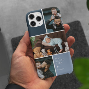 Kleurblok 3 Foto Collage Beste papa ooit iPhone 15 Pro Max Hoesje