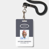 Kleurblok Aangepaste Logo Naam medewerker streepje Badge (Voorzijde met lanyard)