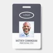 Kleurblok Aangepaste Logo Naam medewerker streepje Badge (Voorzijde)