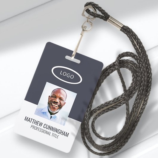 Kleurblok Aangepaste Logo Naam medewerker streepje Badge