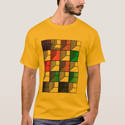 Kleurblok Abstract Grafisch T-Shirt  (Voorkant)