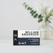 Kleurblok Abstract ontwerp | Icons voor sociale me Visitekaartje (Staand voorkant)