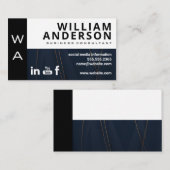 Kleurblok Abstract ontwerp | Icons voor sociale me Visitekaartje (Voorkant / Achterkant)