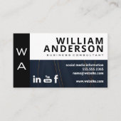 Kleurblok Abstract ontwerp | Icons voor sociale me Visitekaartje (Voorkant)