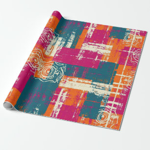 Kleurblok Abstract Patroon uit het Midden van de E Cadeaupapier